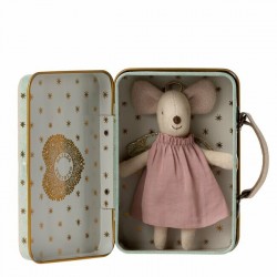 Souris Ange Petite Soeur + Valise Métal - Maileg