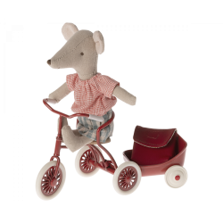 Souris tricycle - grande soeur - rouge - Maileg